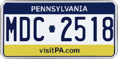 PA license plate MDC2518