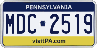 PA license plate MDC2519