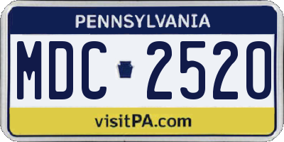 PA license plate MDC2520