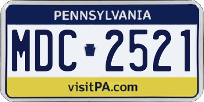 PA license plate MDC2521