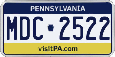 PA license plate MDC2522