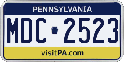 PA license plate MDC2523