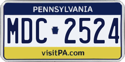 PA license plate MDC2524