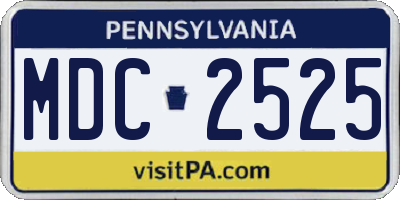 PA license plate MDC2525