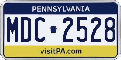 PA license plate MDC2528