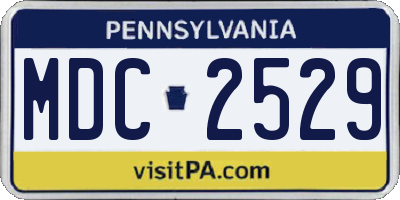 PA license plate MDC2529