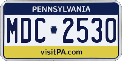 PA license plate MDC2530
