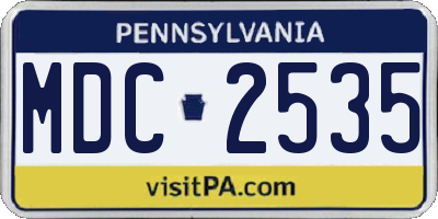 PA license plate MDC2535