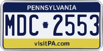 PA license plate MDC2553