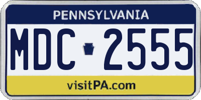 PA license plate MDC2555