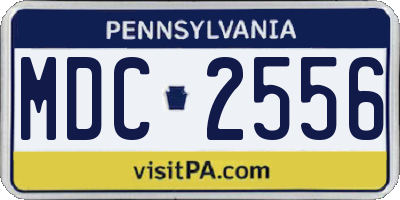 PA license plate MDC2556