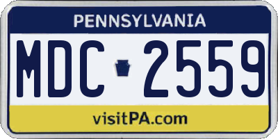 PA license plate MDC2559