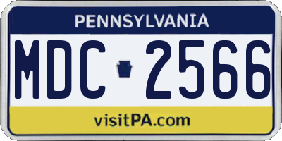 PA license plate MDC2566