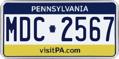 PA license plate MDC2567