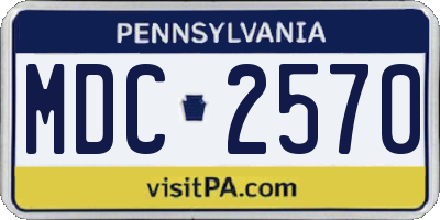 PA license plate MDC2570
