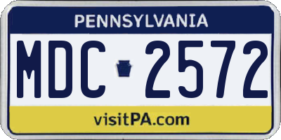 PA license plate MDC2572