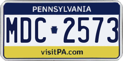 PA license plate MDC2573