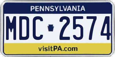 PA license plate MDC2574