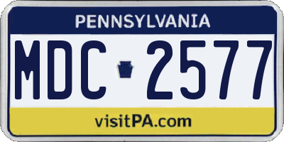 PA license plate MDC2577