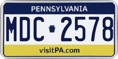 PA license plate MDC2578