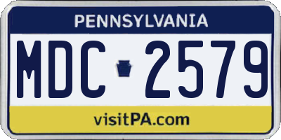 PA license plate MDC2579
