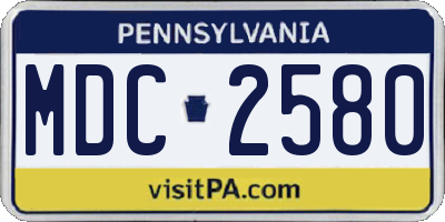PA license plate MDC2580