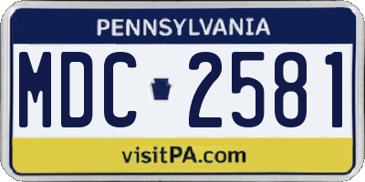 PA license plate MDC2581