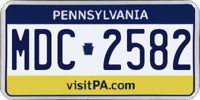 PA license plate MDC2582