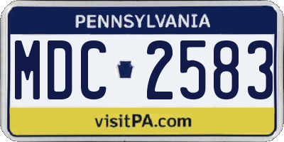 PA license plate MDC2583
