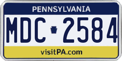 PA license plate MDC2584