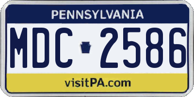 PA license plate MDC2586
