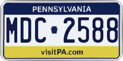 PA license plate MDC2588