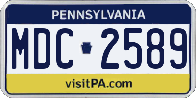 PA license plate MDC2589