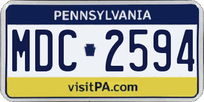 PA license plate MDC2594