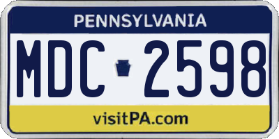 PA license plate MDC2598