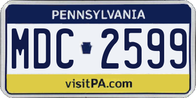 PA license plate MDC2599