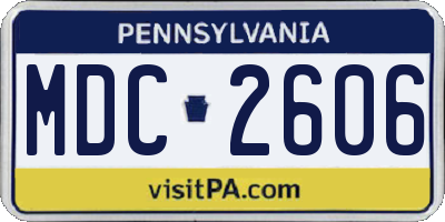 PA license plate MDC2606