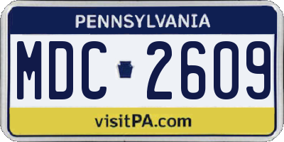 PA license plate MDC2609