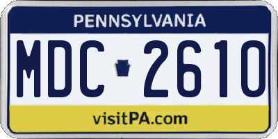 PA license plate MDC2610