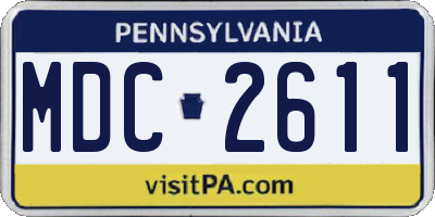 PA license plate MDC2611
