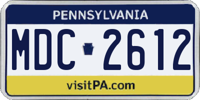 PA license plate MDC2612