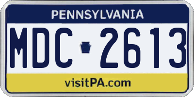 PA license plate MDC2613