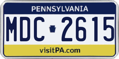 PA license plate MDC2615