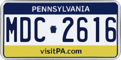 PA license plate MDC2616