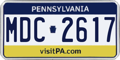 PA license plate MDC2617