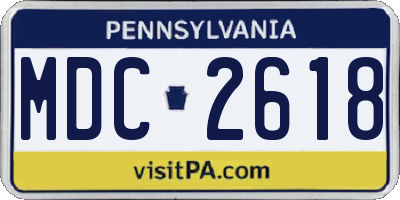 PA license plate MDC2618