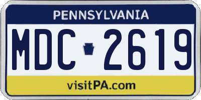 PA license plate MDC2619