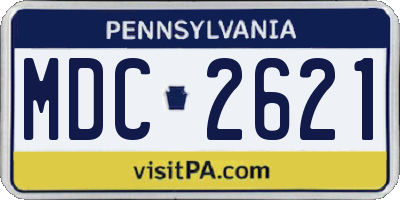 PA license plate MDC2621