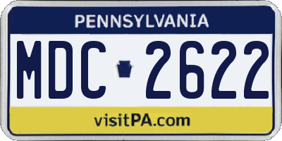 PA license plate MDC2622