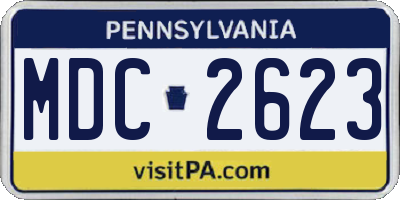 PA license plate MDC2623